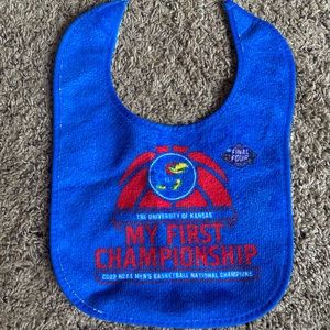 Kansas Jayhawks Baby Food Bib National Championship Basketball KU infant
